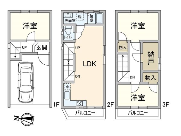 北田辺四丁目 戸建 間取図(平面図)