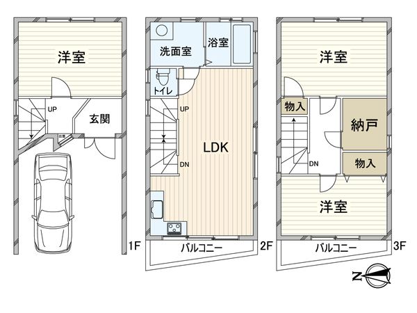 北田辺四丁目 戸建 間取図(平面図)