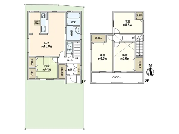 建物面積88.29平米の4LDKの間取り