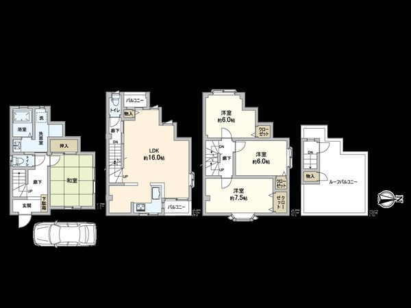 長吉出戸二丁目 戸建 間取図(平面図) 長吉出戸二丁目 戸建 間取図(平面図)