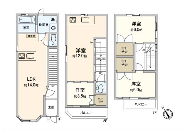 大阪市住吉区万代6丁目 間取図(平面図) 大阪市住吉区万代6丁目 間取図(平面図)