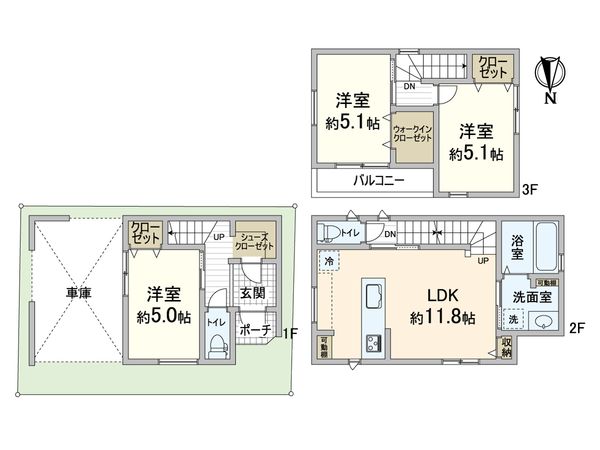 阿倍野区阿倍野筋4丁目 新築戸建 間取図(平面図)