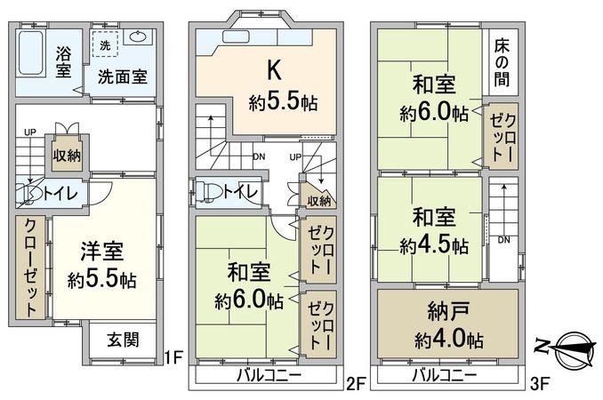 平野区喜連東1丁目 中古戸建 間取図(平面図) 平野区喜連東1丁目 中古戸建 間取図(平面図)