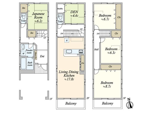 大阪市阿倍野区文の里3丁目 間取図(平面図) 大阪市阿倍野区文の里3丁目 間取図(平面図)