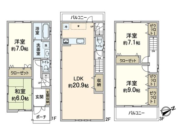 大阪市住吉区帝塚山東4丁目 間取図(平面図) 大阪市住吉区帝塚山東4丁目 間取図(平面図)