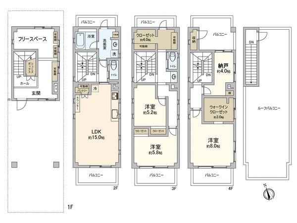 住之江区東加賀屋3丁目 中古戸建 間取図(平面図)