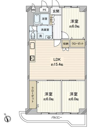 朝日プラザ天王寺 間取図(平面図) 間取図(平面図)