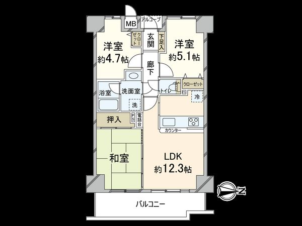 藤和ハイタウン平野駅前 間取図(平面図) 間取図(平面図)