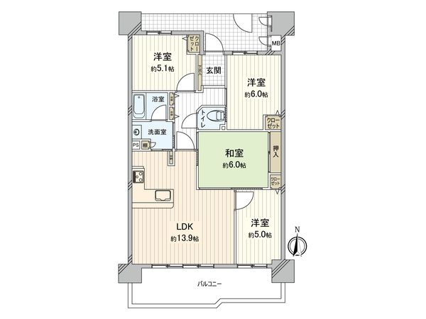 コートヴィラージュ平野 間取図(平面図) コートヴィラージュ平野 間取図(平面図)