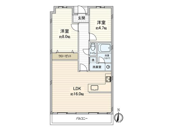 ルモン東加賀屋 間取図(平面図)