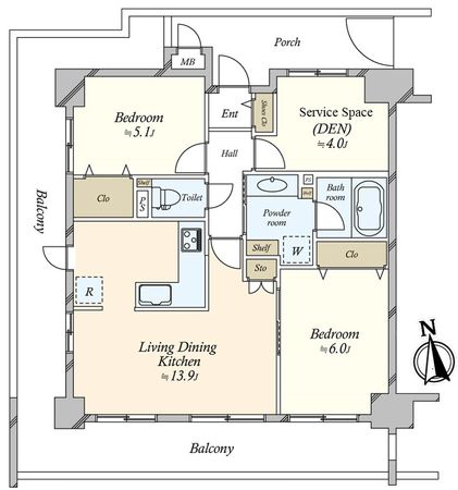 ペルル加島 間取図(平面図) ペルル加島 間取図(平面図)