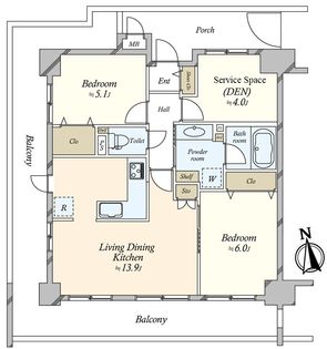 ペルル加島 間取図(平面図)