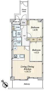 ネオコーポ阿倍野 間取図(平面図)