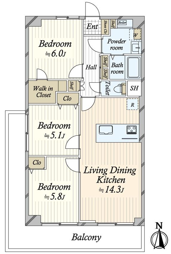 洋伸平野ハイツ 間取図(平面図) 間取図(平面図)