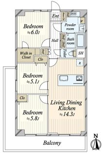 洋伸平野ハイツ 間取図(平面図)