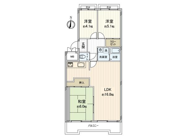 流町ビューハイツ 間取図(平面図) 流町ビューハイツ 間取図(平面図)