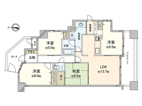 エンゼルクレッセ平野 間取図(平面図) 間取図(平面図)