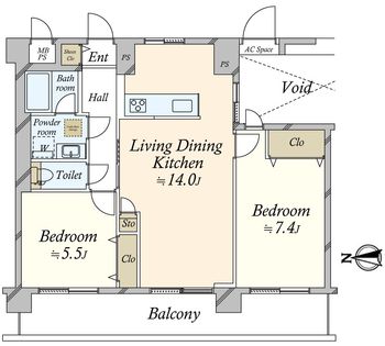 エスト東園田 間取図(平面図)