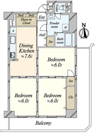 朝日プラザ高津第一 間取図(平面図) 間取図(平面図)