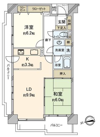 岸里東パーク・ホームズ 間取図(平面図)