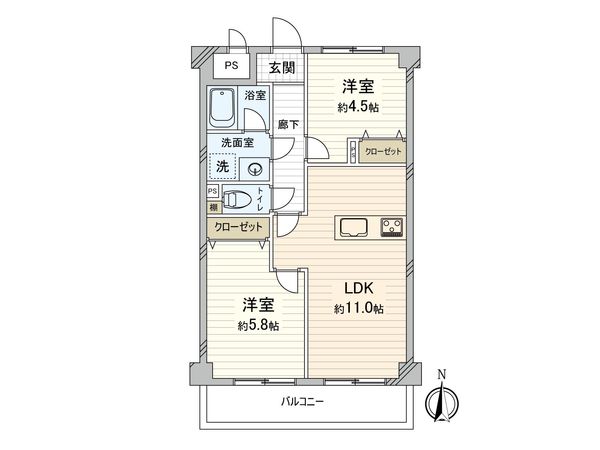 進和グレーシィハイツ平野 間取図(平面図)