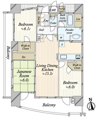 エステムコート阿倍野コンフォルト 間取図(平面図)