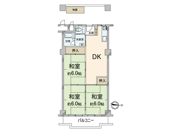 メガロコープ平野 第2号棟 間取図(平面図) メガロコープ平野 第2号棟 間取図(平面図)