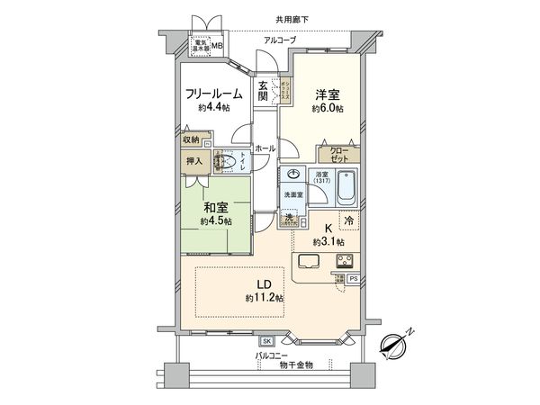プロパレス八尾南メルヴェイユ 間取図(平面図)