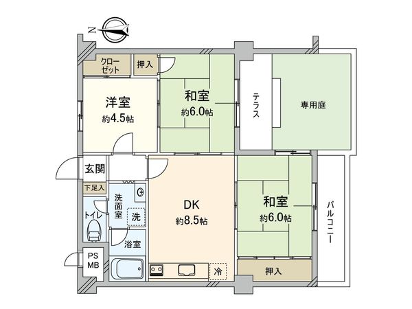 朝日プラザ平野本町 間取図(平面図) 朝日プラザ平野本町 間取図(平面図)