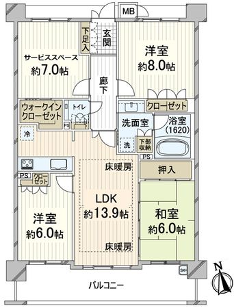 エスリード帝塚山 間取図(平面図) エスリード帝塚山 間取図(平面図)