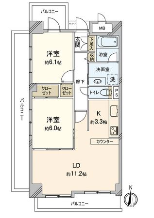 イトーピア平野 間取図(平面図) イトーピア平野 間取図(平面図)