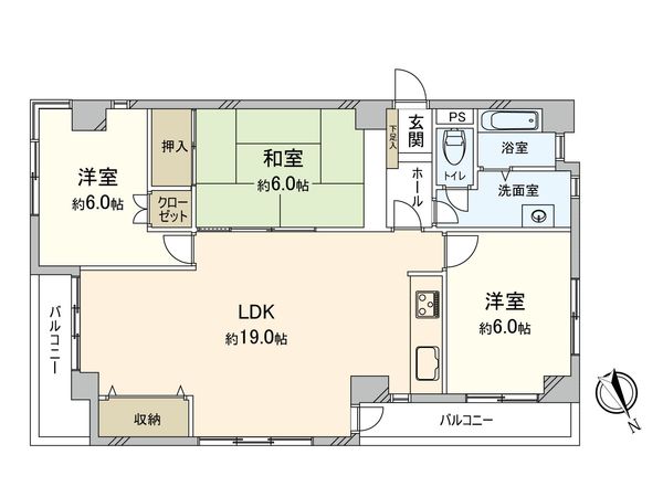 メゾン鶴ヶ丘 間取図(平面図) メゾン鶴ヶ丘 間取図(平面図)