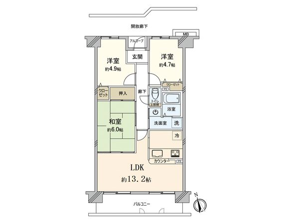 ルモン東加賀屋 間取図(平面図) ルモン東加賀屋 間取図(平面図)