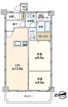松屋町グランドハイツ 間取図(平面図)