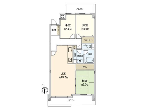 岸里東パークホームズ 間取図(平面図) 間取図(平面図)