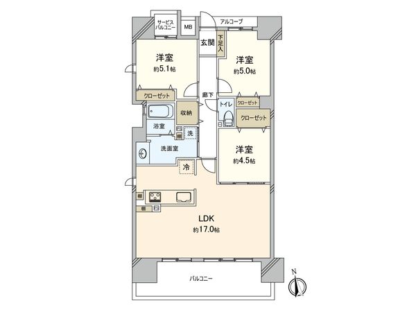 グランアッシュ平野 間取図(平面図) 間取図(平面図)