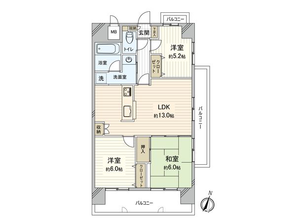 エンデバー平野 間取図(平面図)