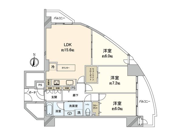 サンマンション阿倍野プラウ 間取図(平面図) 間取図(平面図)