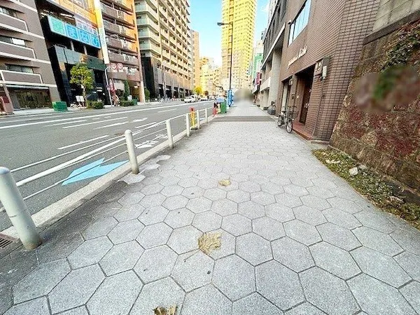 こちらが東向きの前面歩道でございます。