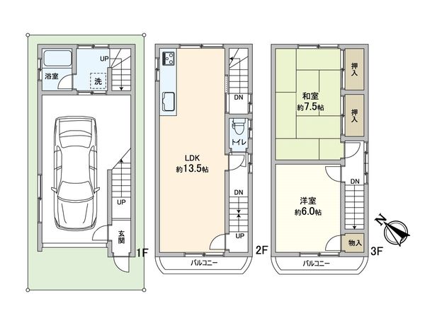 生野区中川東2丁目 戸建 間取図(平面図) 生野区中川東2丁目 戸建 間取図(平面図)