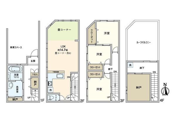 大阪市天王寺区四天王寺1丁目 間取図(平面図) 大阪市天王寺区四天王寺1丁目 間取図(平面図)