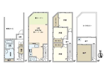 大阪市天王寺区四天王寺1丁目 間取図(平面図)