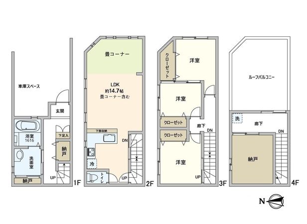 天王寺区四天王寺1丁目 戸建 間取図(平面図) 天王寺区四天王寺1丁目 戸建 間取図(平面図)