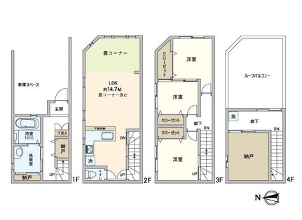 天王寺区四天王寺1丁目 戸建 間取図(平面図)