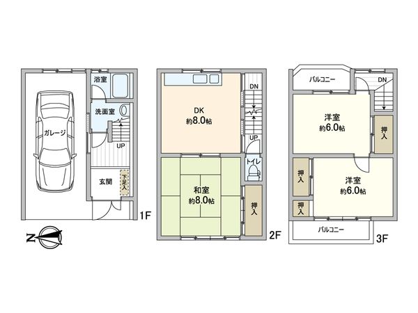 生野区桃谷2丁目 戸建 間取図(平面図)