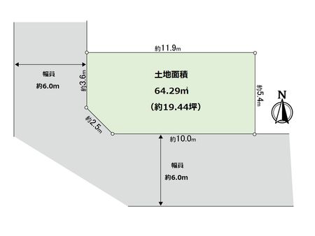 大阪市中央区谷町6丁目 地形図