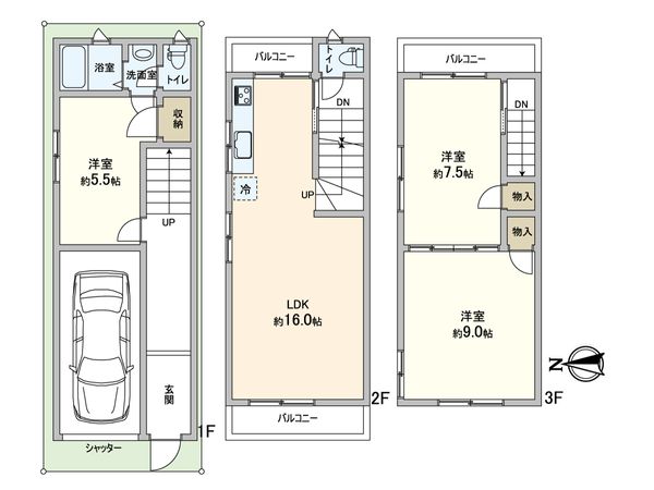 生野区中川6丁目 戸建 間取図(平面図) 生野区中川6丁目 戸建 間取図(平面図)