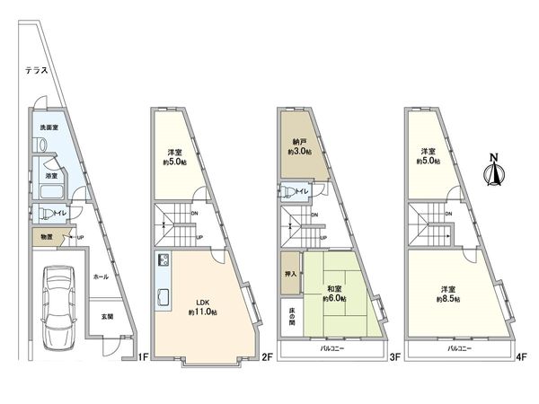 阿倍野区文の里1丁目 戸建 間取図(平面図) 阿倍野区文の里1丁目 戸建 間取図(平面図)