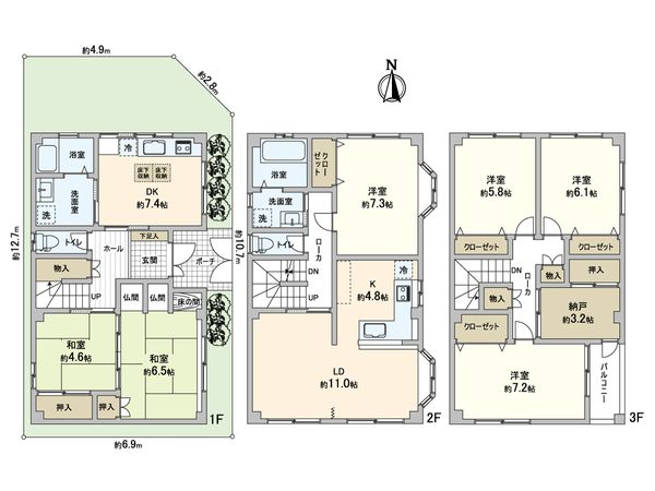天王寺区上之宮町 戸建 間取図(平面図) 天王寺区上之宮町 戸建 間取図(平面図)