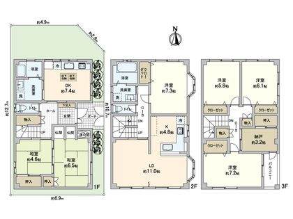 天王寺区上之宮町 戸建 間取図(平面図)